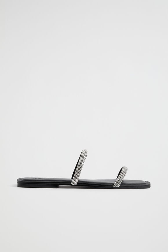 Natasha Diamante Slide  Black Natasha Diamante Slide  Black  hi-res