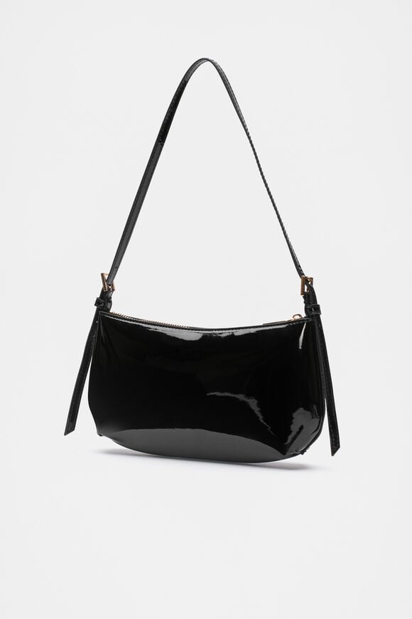 Coated Shoulder Bag  Black  hi-res
