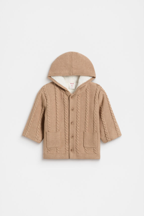 Cable Knit Jacket  Biscuit Cable Knit Jacket  Biscuit  hi-res