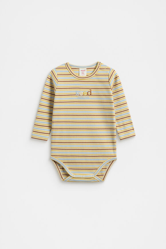 Logo Stripe Bodysuit  Multi Logo Stripe Bodysuit  Multi  hi-res