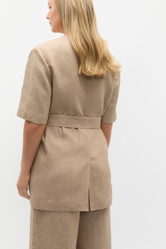 Linen Crossdye Tie Waist Jacket  Rye Crossdye Linen Crossdye Tie Waist Jacket  Rye Crossdye  hi-res