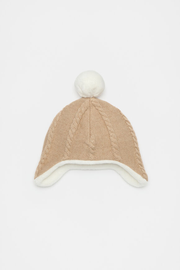 Cable Knit Beanie  Biscuit Cable Knit Beanie  Biscuit  hi-res