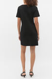 Crepe Knit Short Sleeve Mini Dress  Black  hi-res