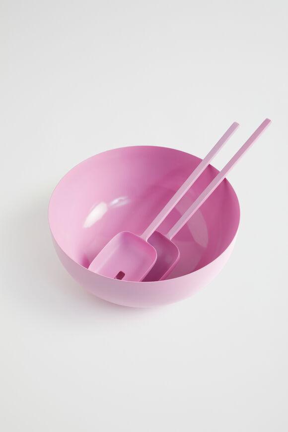 Myra Enamel Salad Servers  Candy Pink Myra Enamel Salad Servers  Candy Pink  hi-res