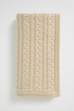 Core Cable Knitted Blanket  Neutral  hi-res
