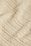 Core Cable Knitted Blanket  Neutral  hi-res