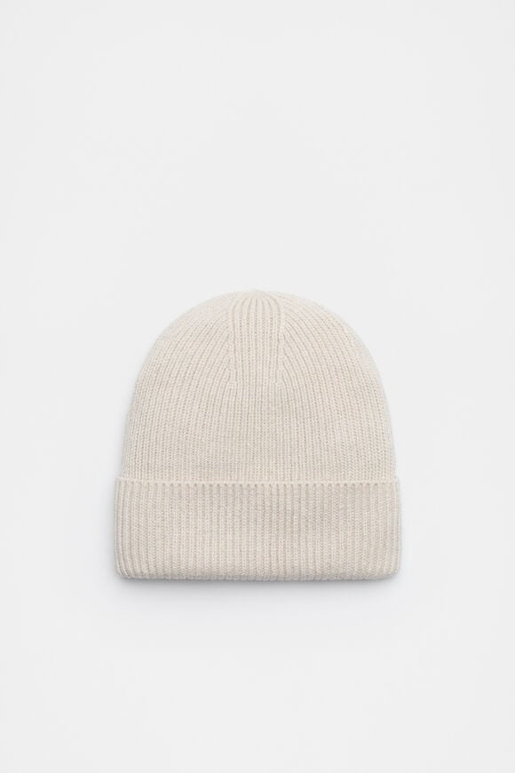 Rib Knit Beanie  Oat Marle  hi-res
