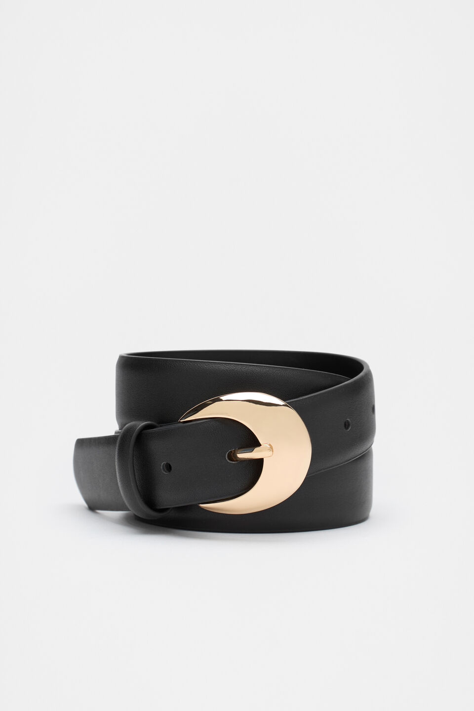 Dove Circle Buckle Belt  Black