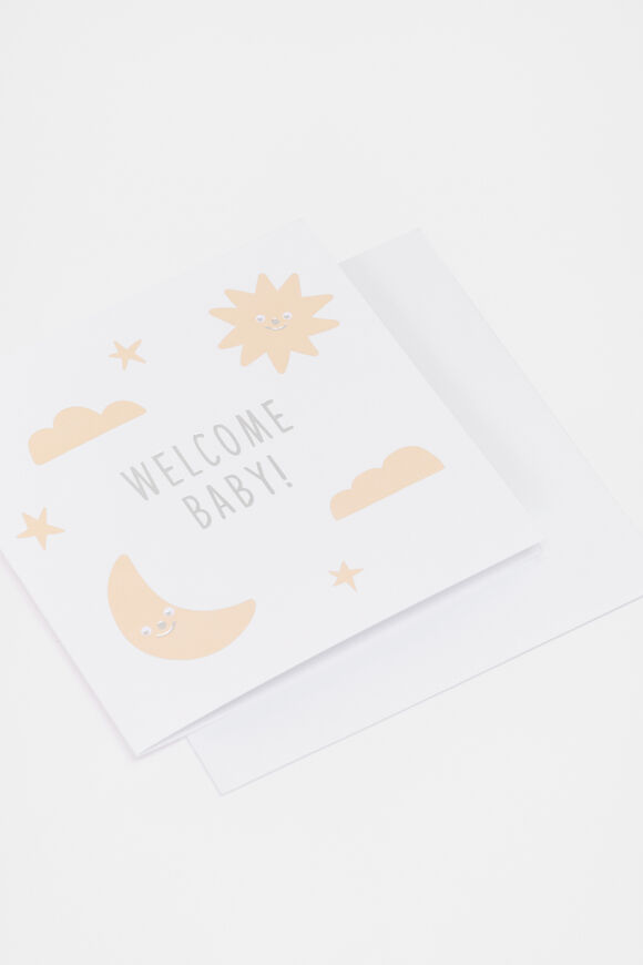Welcome Baby Star and Moon Card  Multi Welcome Baby Star and Moon Card  Multi  hi-res