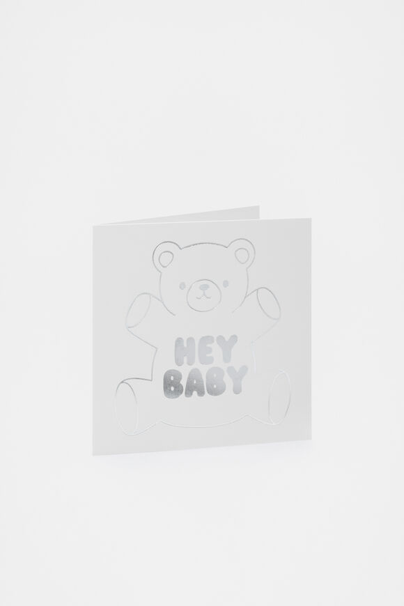Hey Baby Teddy Card  Multi Hey Baby Teddy Card  Multi  hi-res