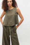 Core Linen Shell Top  Olive Leaf Core Linen Shell Top  Olive Leaf  hi-res