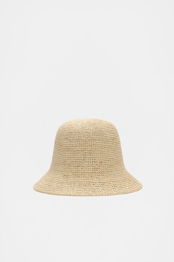 Short Brim Raffia Bucket Hat  Natural Short Brim Raffia Bucket Hat  Natural  hi-res