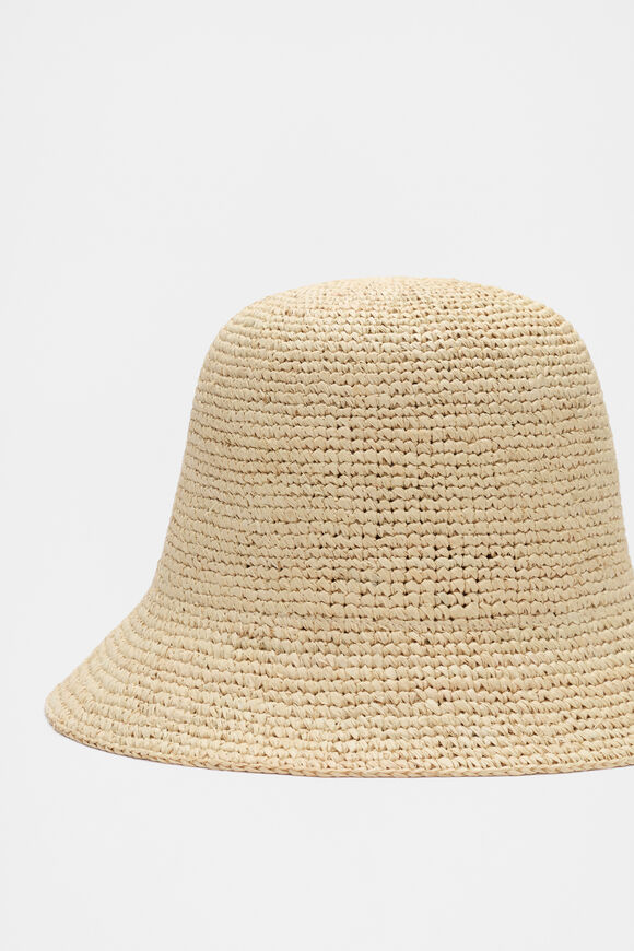 Short Brim Raffia Bucket Hat  Natural Short Brim Raffia Bucket Hat  Natural  hi-res