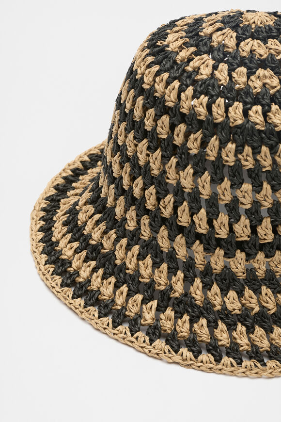 Two Tone Bucket Hat  Black Two Tone Bucket Hat  Black  hi-res