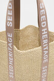 Logo Woven Basket Bag  Ecru  hi-res