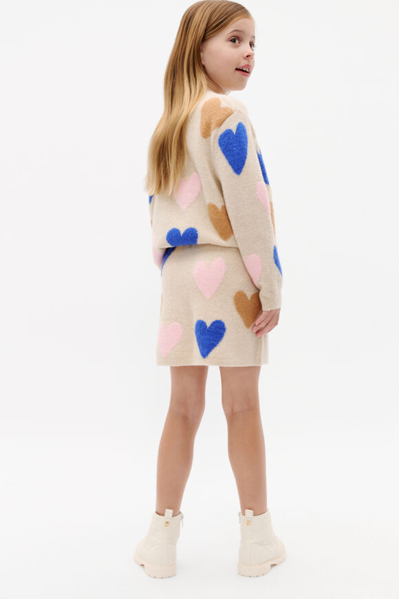 Heart Knit Skirt  Oat Marle Heart Knit Skirt  Oat Marle  hi-res