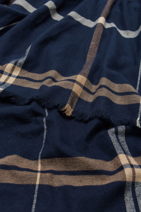 Multi Check Scarf  Twilight Blue  hi-res