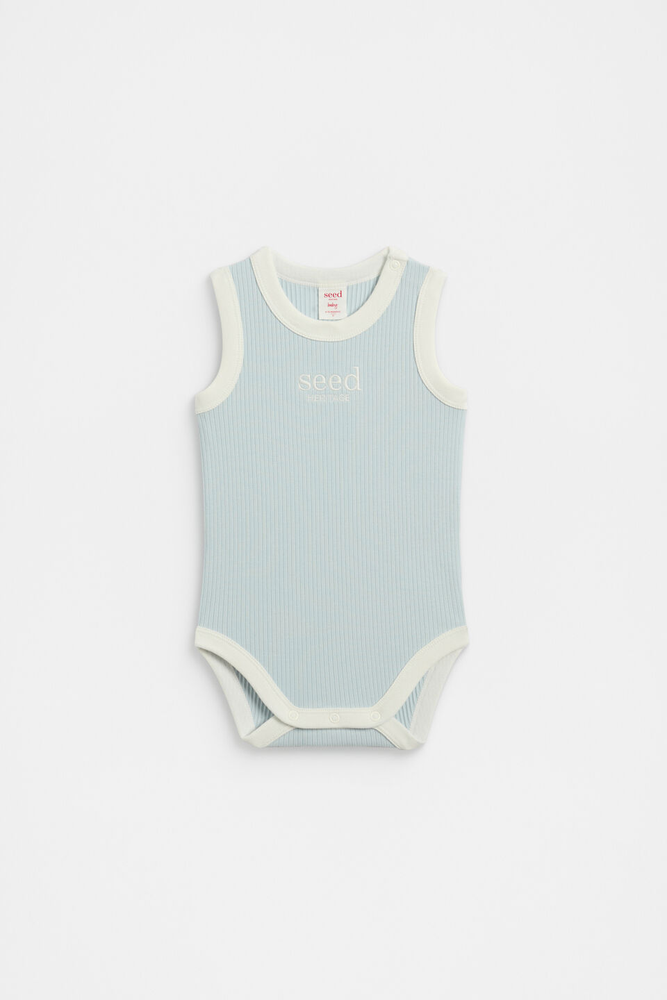 Logo Tank Bodysuit  Soft Blue