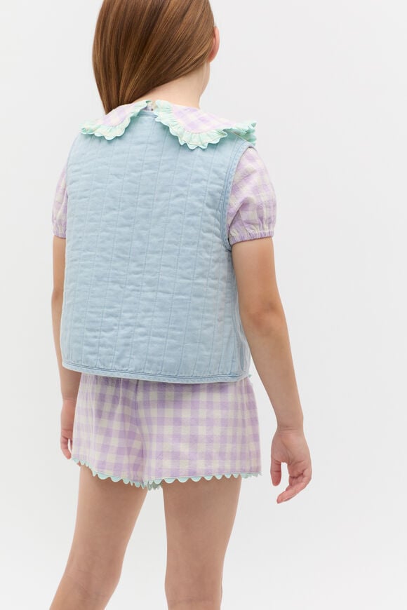 Quilted Vest  Powder Blue Wash Quilted Vest  Powder Blue Wash  hi-res