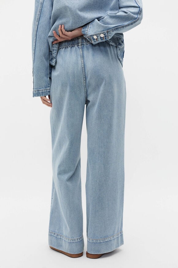 Elasticated Wide Leg Jean  Blue Wash Elasticated Wide Leg Jean  Blue Wash  hi-res