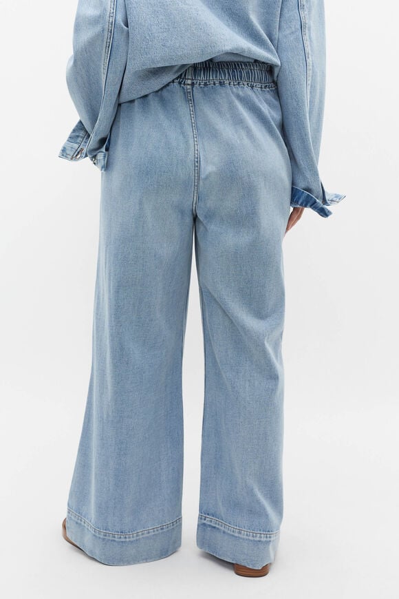 Elasticated Wide Leg Jean  Blue Wash Elasticated Wide Leg Jean  Blue Wash  hi-res