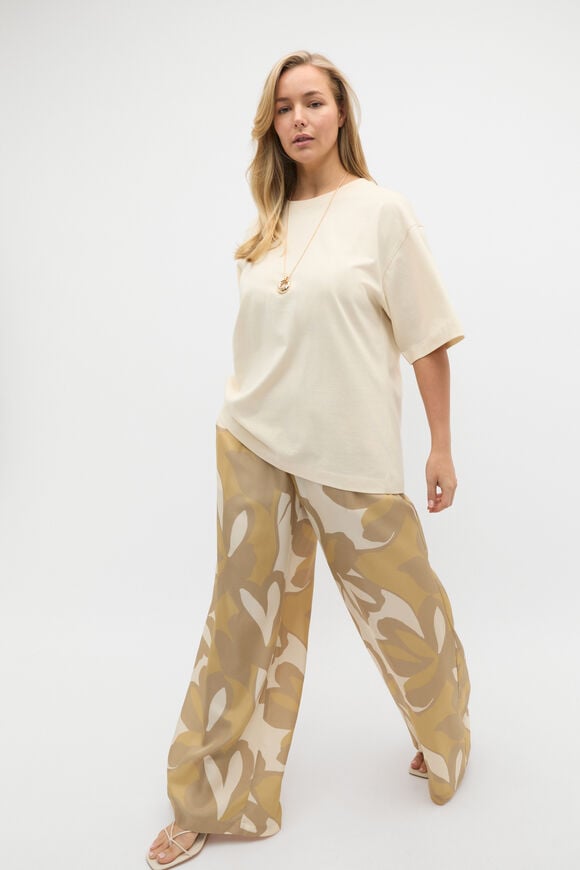 Satin Printed Pant  Multi Satin Printed Pant  Multi  hi-res