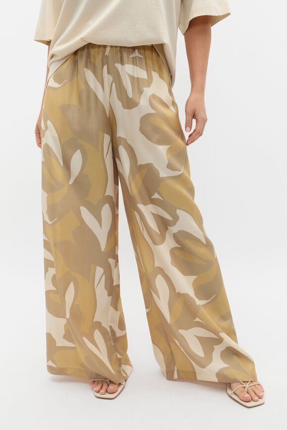 Satin Printed Pant  Multi Satin Printed Pant  Multi  hi-res