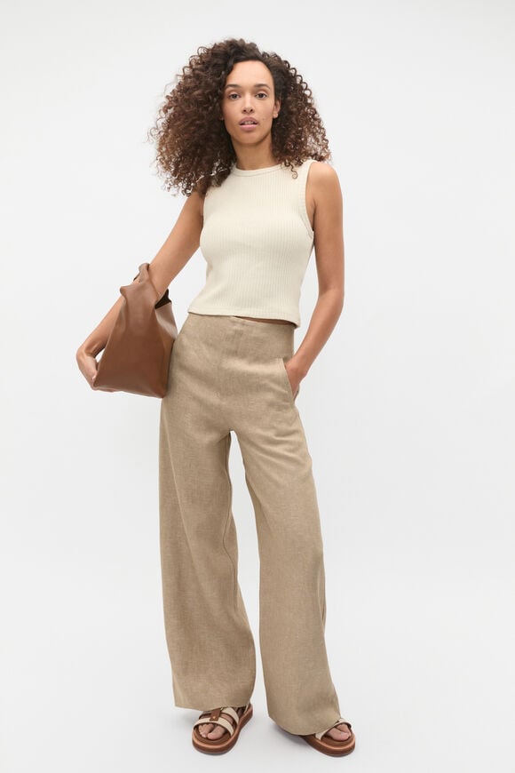 Linen Crossdye Palazzo Pant  Rye Crossdye Linen Crossdye Palazzo Pant  Rye Crossdye  hi-res