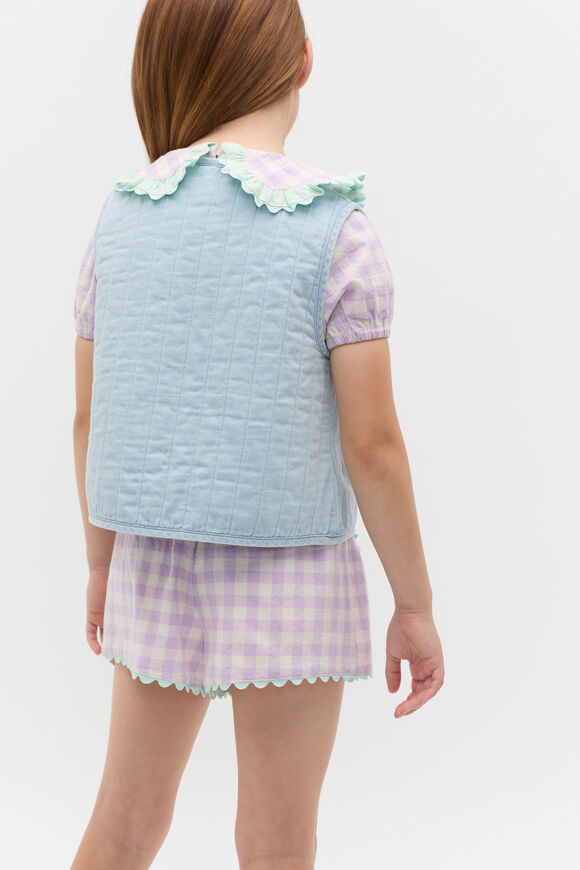 Quilted Vest  Powder Blue Wash Quilted Vest  Powder Blue Wash  hi-res