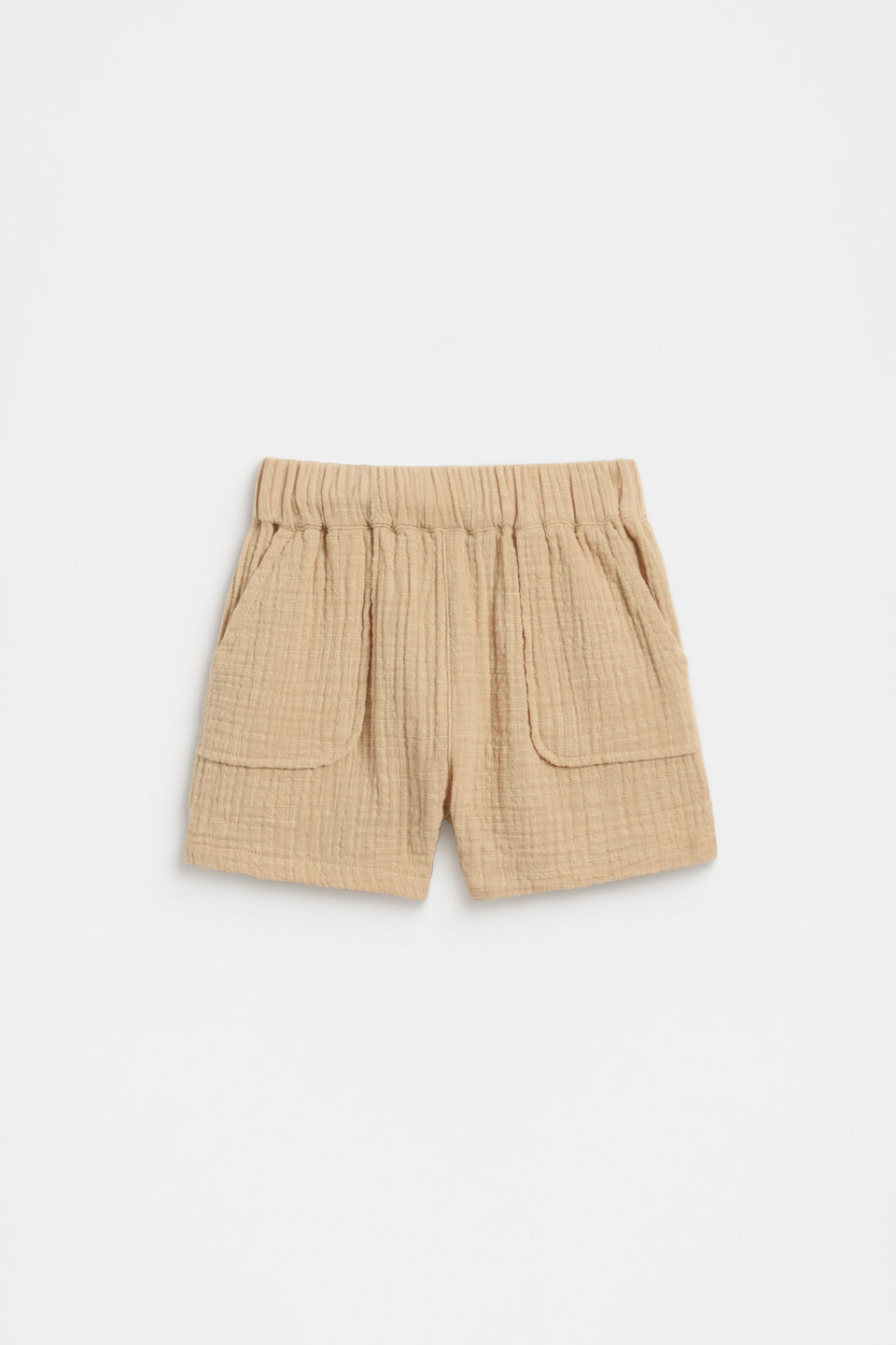 Pull On Texture Short  Ecru