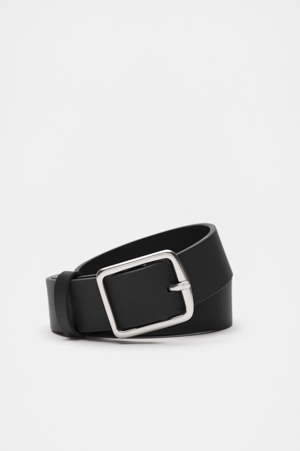Abby Classic Leather Belt  Black Silver