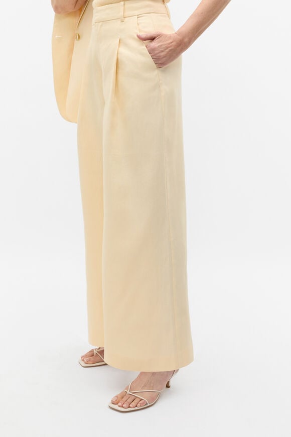 Tailored Linen Pleat Front Pant  Shortbread Tailored Linen Pleat Front Pant  Shortbread  hi-res