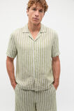 Stripe Linen Shirt  Green Apple  hi-res