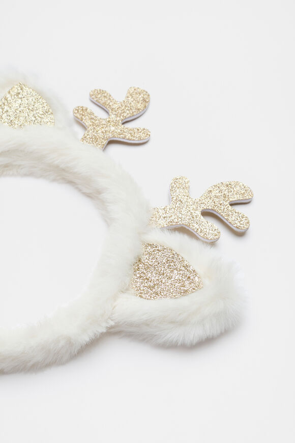Fur Reindeer Headband  Classic Cream Fur Reindeer Headband  Classic Cream  hi-res
