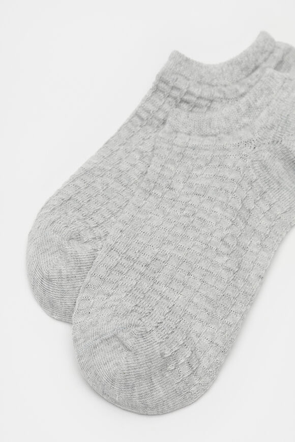 Waffle Sneaker Sock  Silver Marle Waffle Sneaker Sock  Silver Marle  hi-res