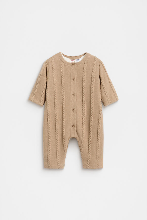 Cable Knit Coverall  Biscuit Cable Knit Coverall  Biscuit  hi-res