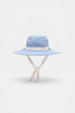 Wide Brim Hat With Ties  Light Wash  hi-res