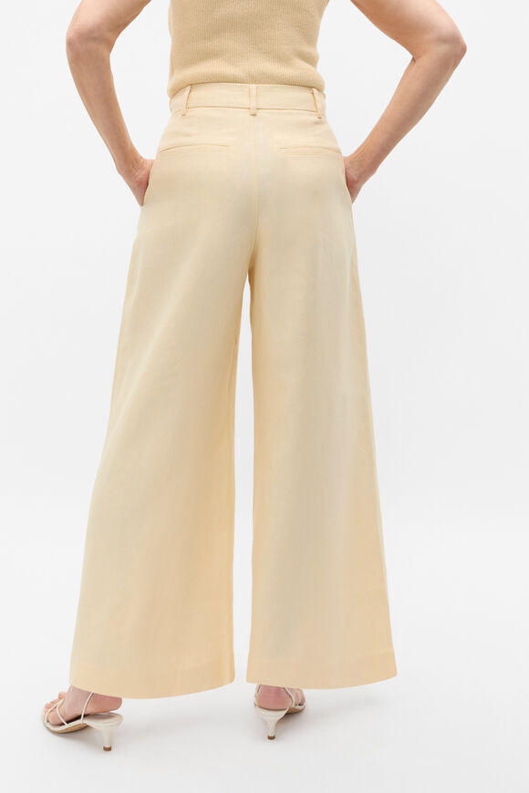 Tailored Linen Pleat Front Pant  Shortbread Tailored Linen Pleat Front Pant  Shortbread  hi-res