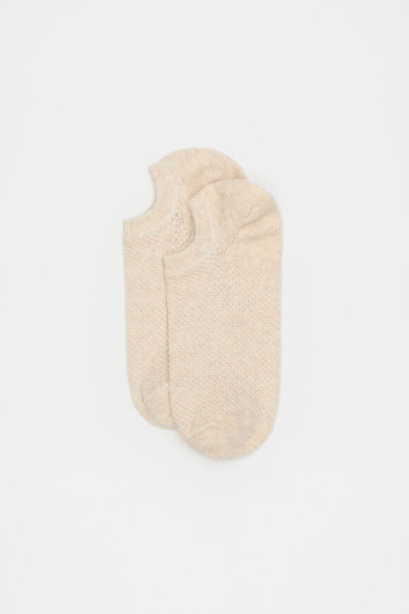 Mini Waffle Sneaker Sock  Beige Marle Mini Waffle Sneaker Sock  Beige Marle  hi-res