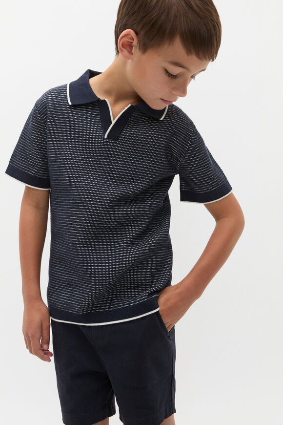 Knit Polo  Midnight Blue Knit Polo  Midnight Blue  hi-res