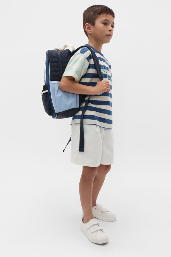 Colourblock Stripe Logo Tee  Washed Navy Colourblock Stripe Logo Tee  Washed Navy  hi-res