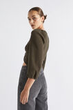 Twist Front Rib Top  Dark Fern Twist Front Rib Top  Dark Fern  hi-res