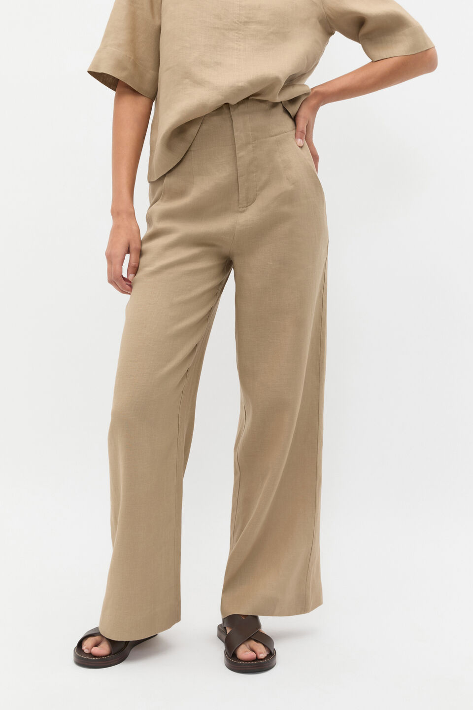 Core Linen Waisted Pant  Rye
