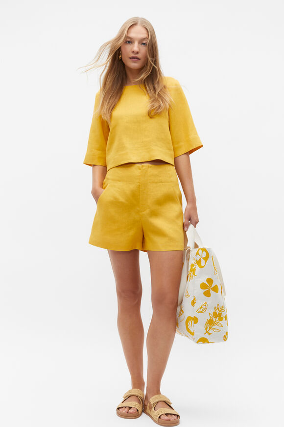 Core Linen Waisted Short  Sundaze Core Linen Waisted Short  Sundaze  hi-res