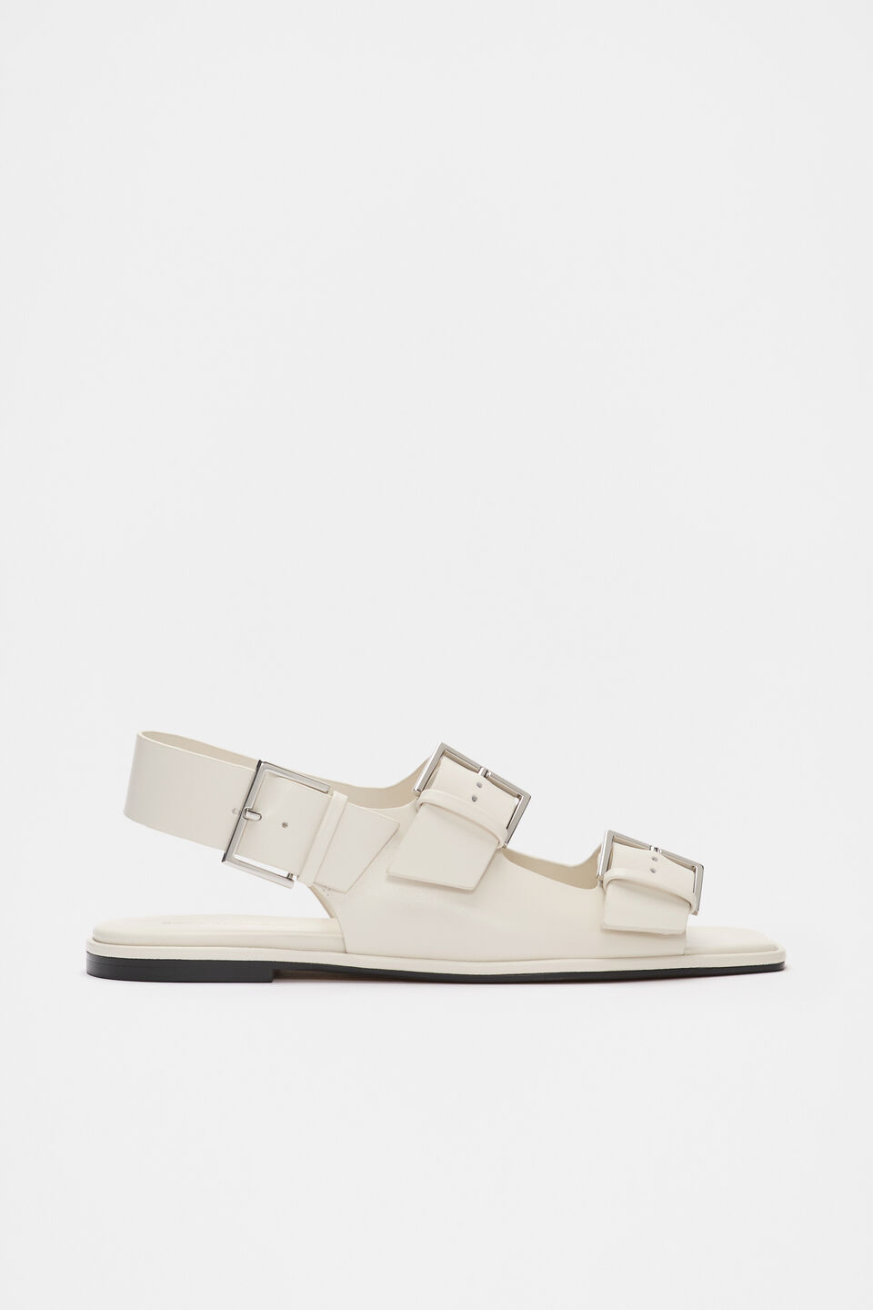 Iris Triple Buckle Sandal  Cream