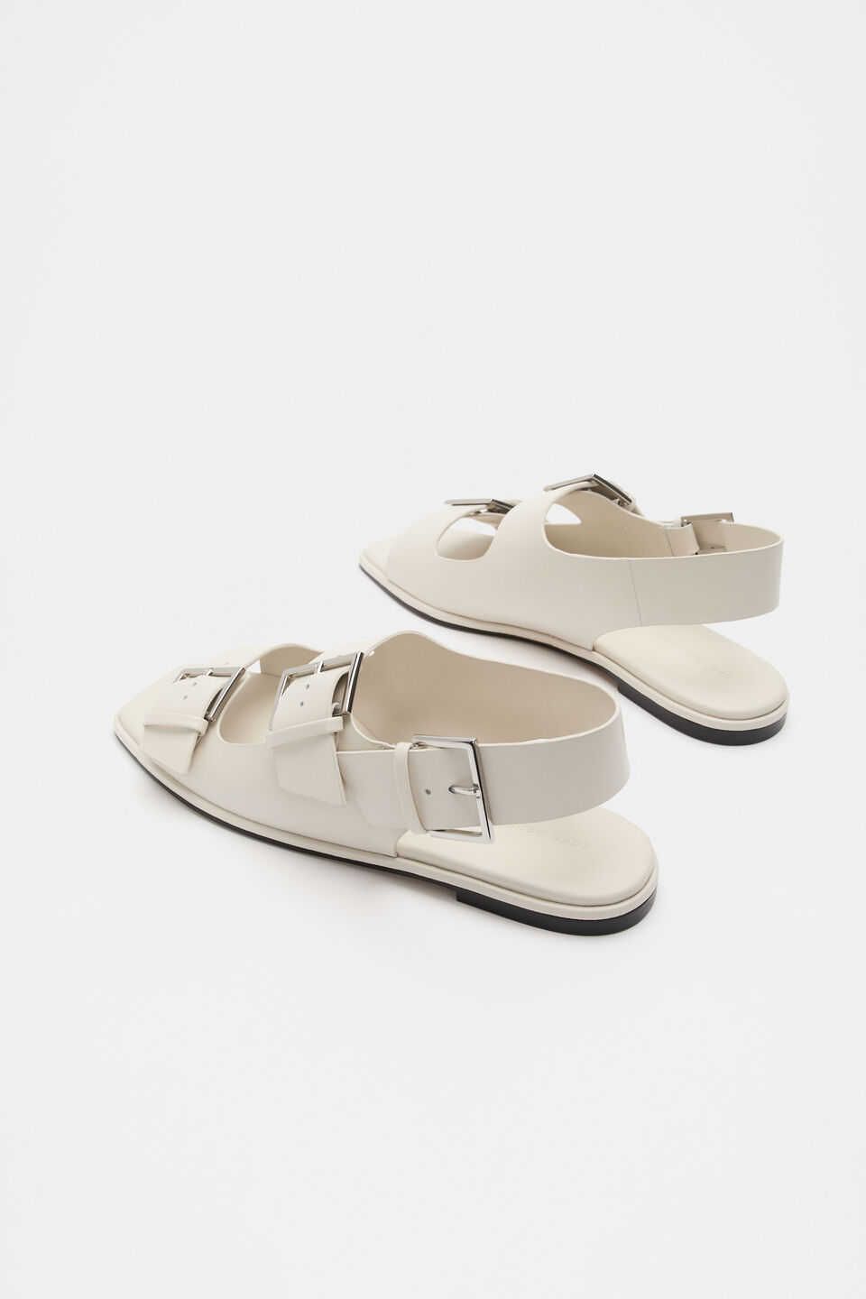 Iris Triple Buckle Sandal  Cream