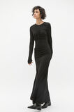 Micro Jersey Ruched Midi Dress  Black  hi-res