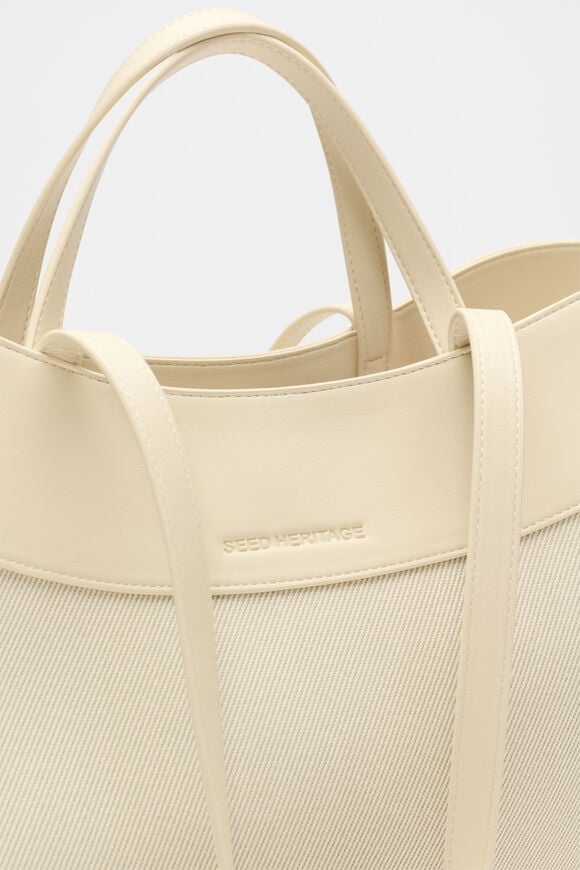 Textured Curved Tote  Light Marzipan Textured Curved Tote  Light Marzipan  hi-res