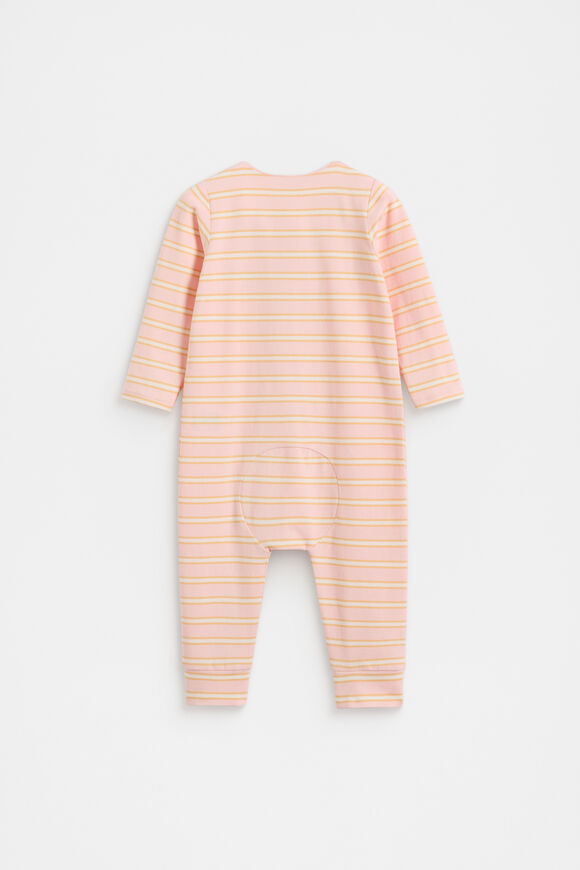 Stripe Logo Zipsuit  Pretty Pink Stripe Logo Zipsuit  Pretty Pink  hi-res