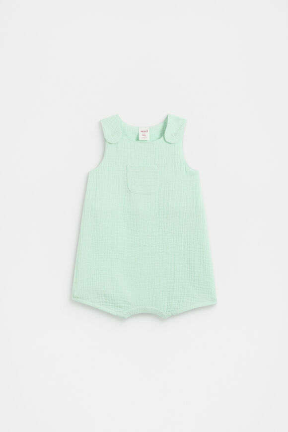 Spot Pocket Romper  Mint Spot Pocket Romper  Mint  hi-res